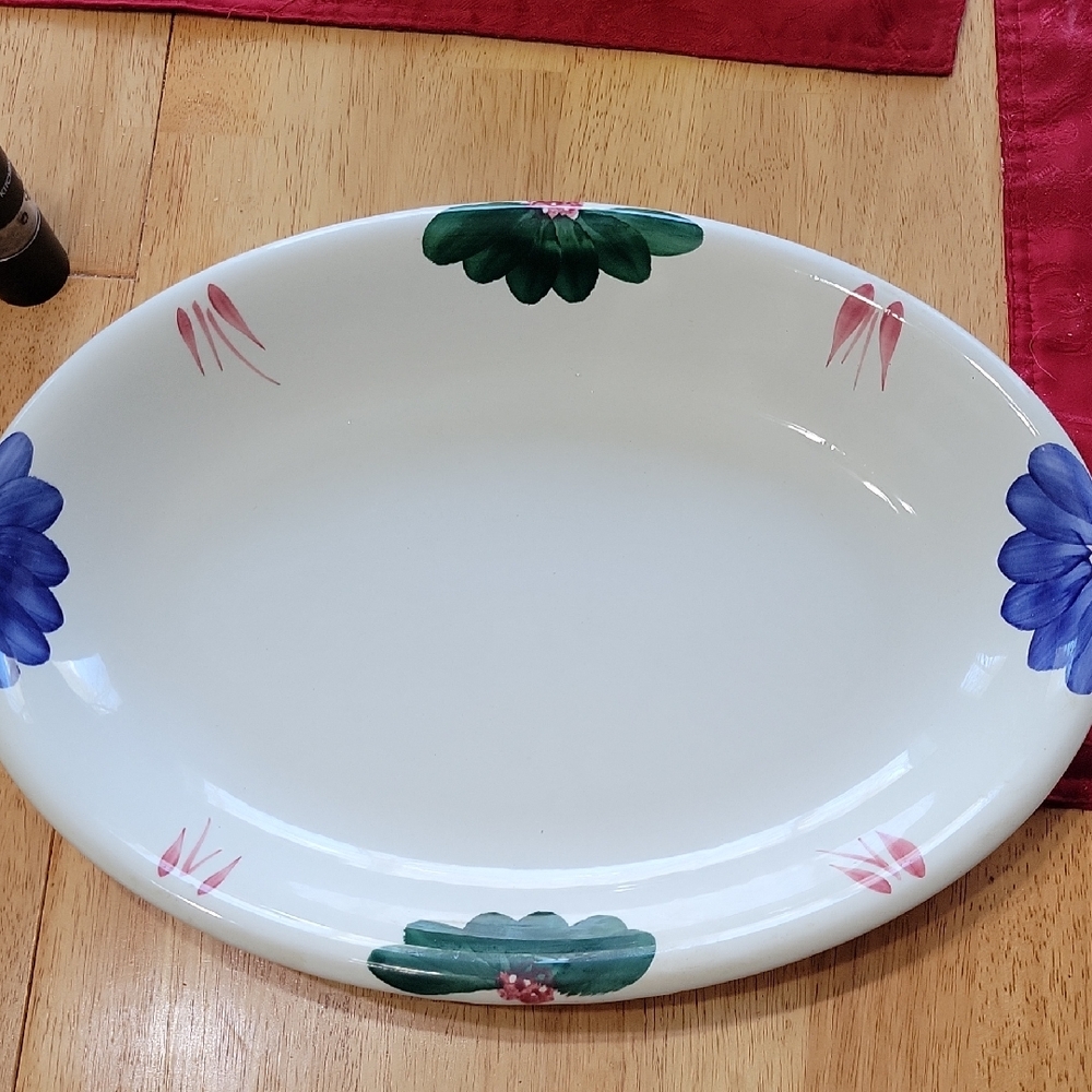 Elegant Floral Oval Serving Platter